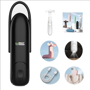 Rechargeable Mini Foldable Handheld Fan With Led Light Power Bank